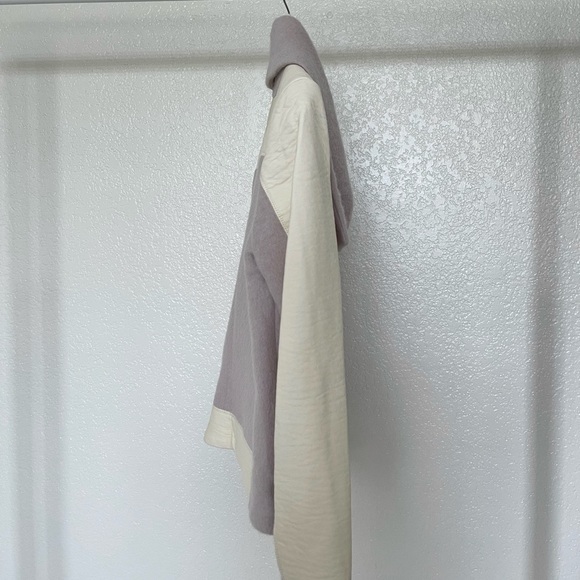 Cream leather & lavender cotton leaver jacket - Picture 7 of 13